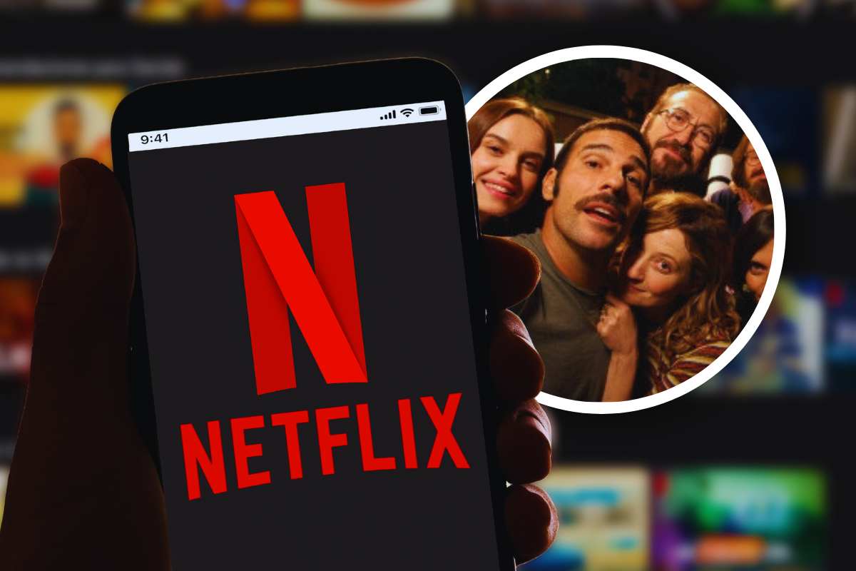 uno smartphone con Netflix e nel cerchio perfetti sconosciuti