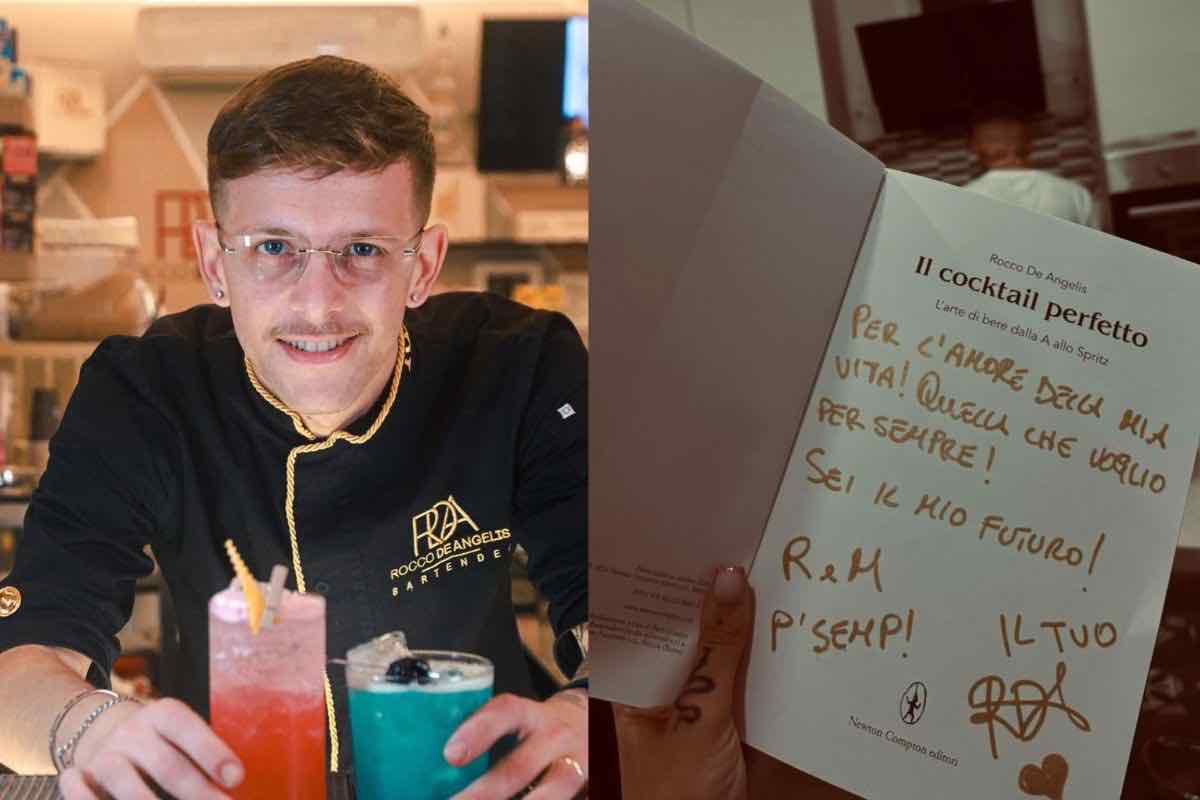 Rocco De Angelis nel suo bar e la dedica a Maria Esposito