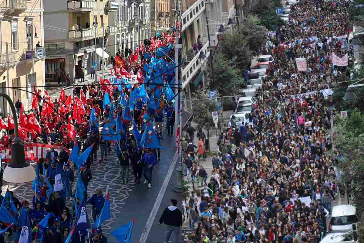 Abruzzo, la gente in piazza