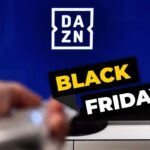 DAZN in televisione e logo Black Friday