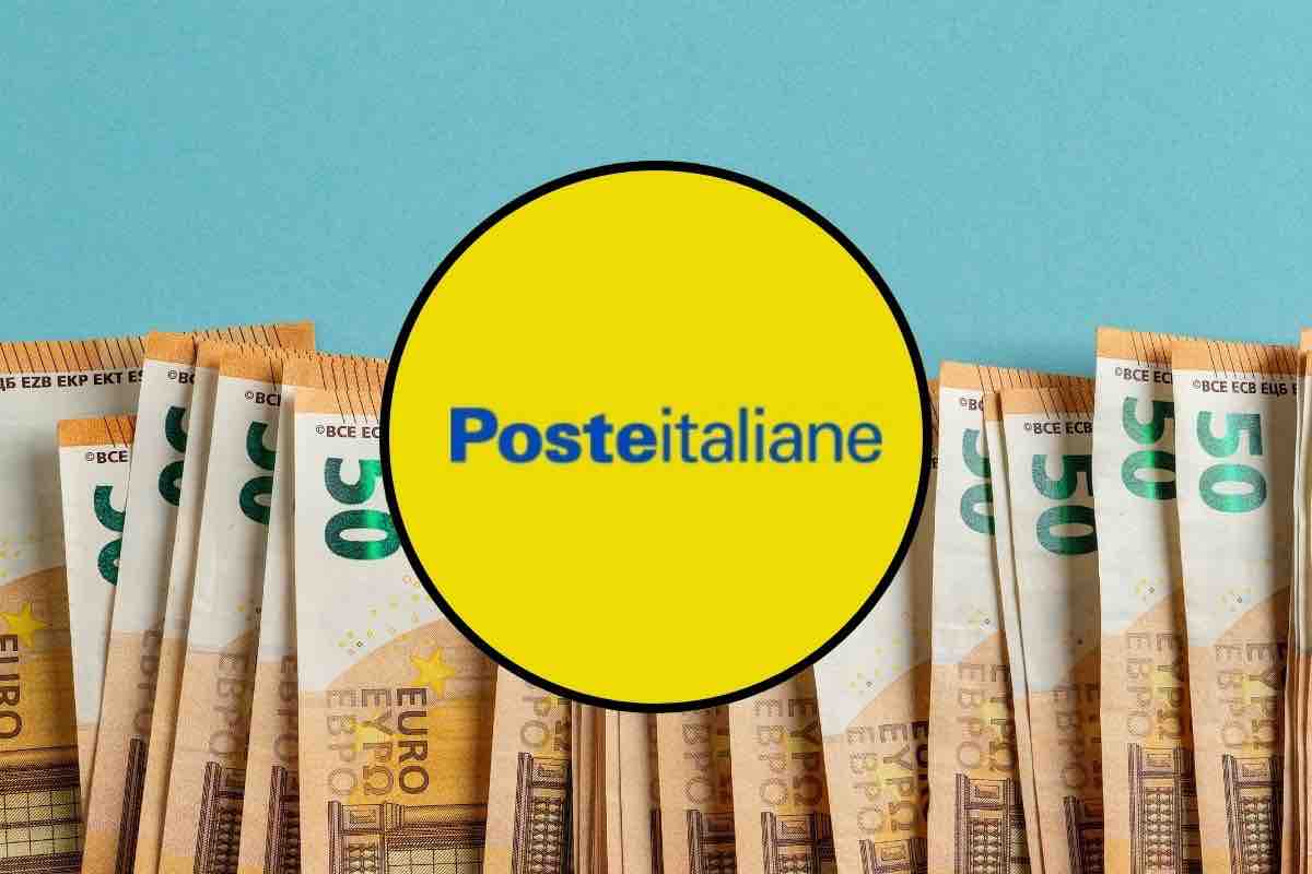 Banconote da 50 euro e logo Poste Italiane