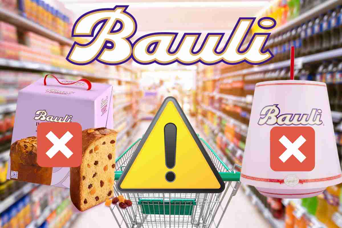 Una corsia di supermercato e prodotti Bauli