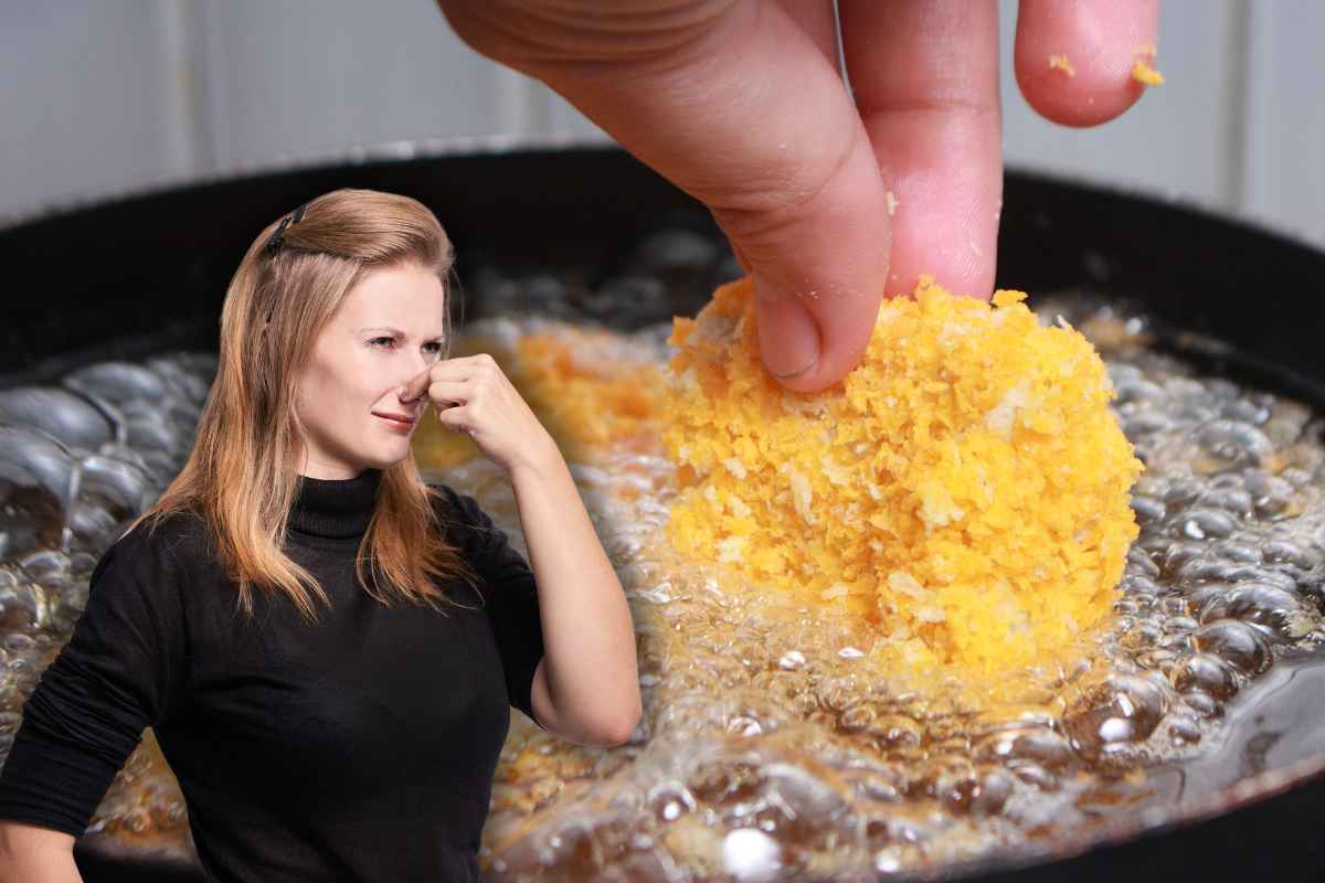 Ragazza che sente puzza di fritto