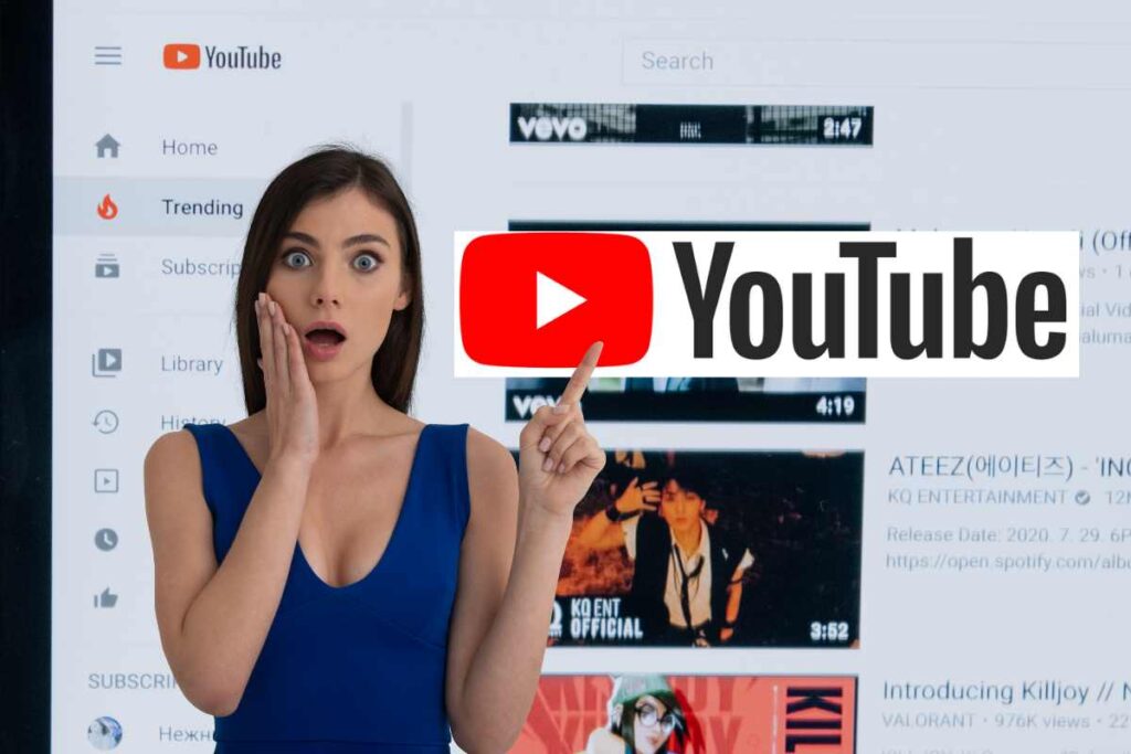 La schermata di youTube