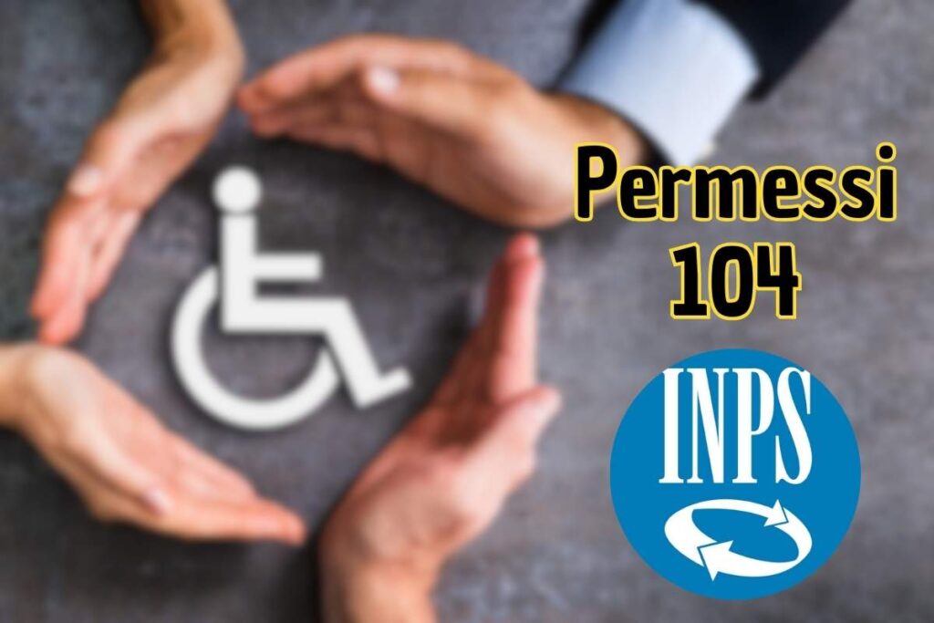 simbolo disabilità, scritta, logo inps