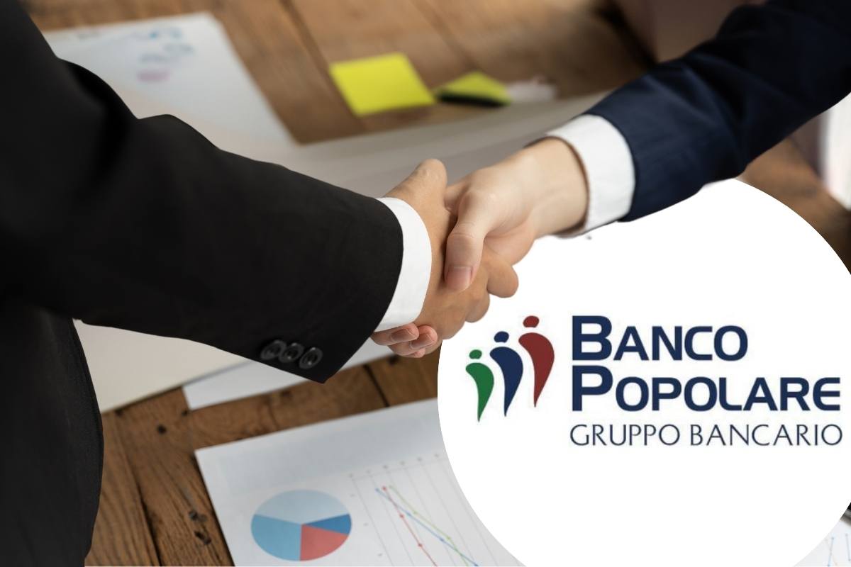 stretta di mano e logo banca popolare