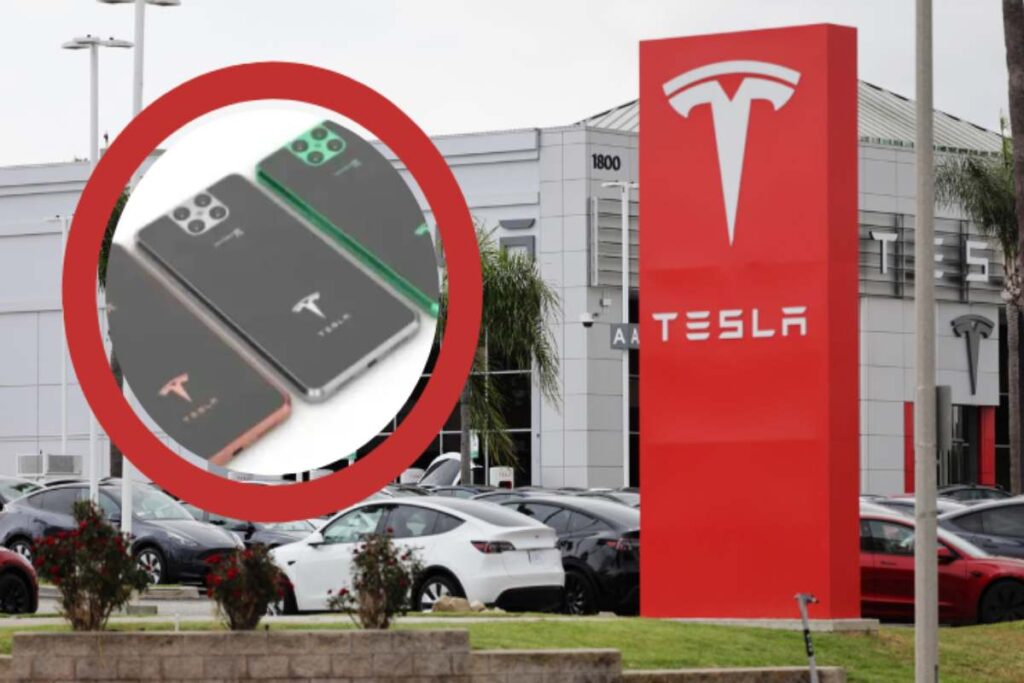 sede della tesla con riquadro del tesla pi phone