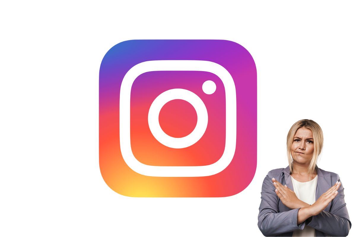 Logo Instagram e donna