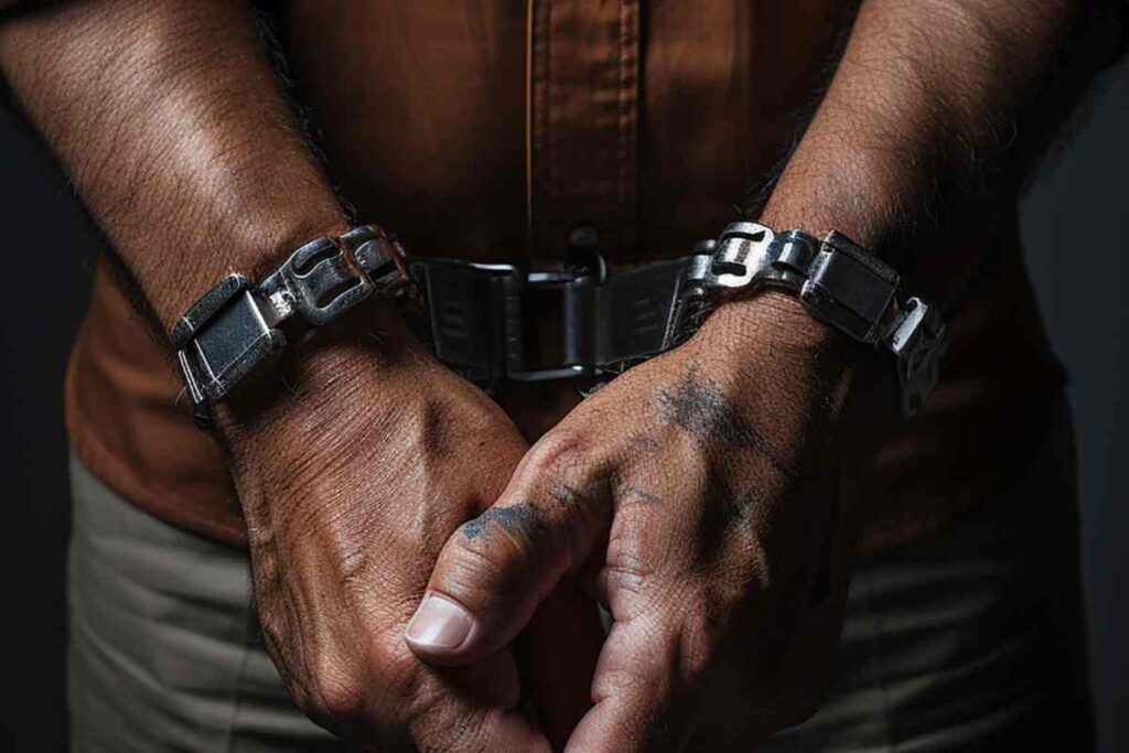 Uomo arrestato manette