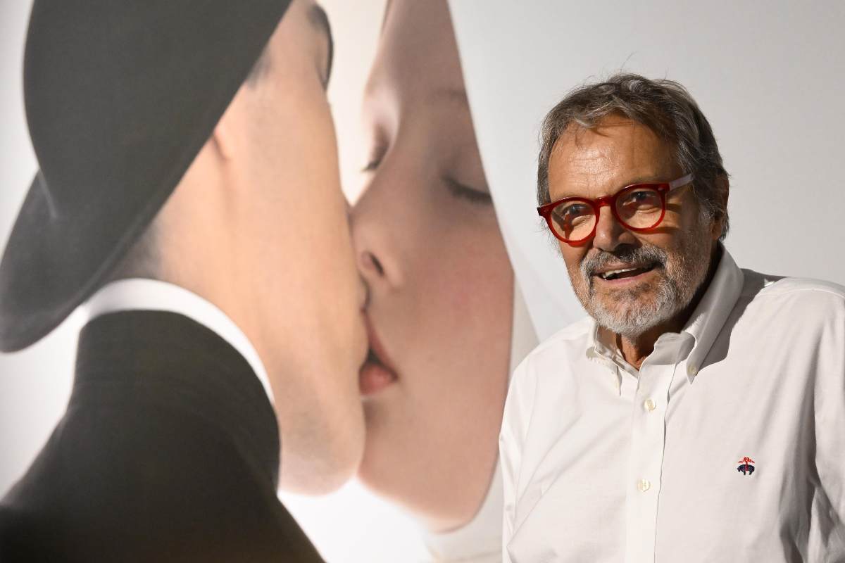 Il fotografo Oliviero Toscani alla presentazione della sua mostra a Milano 'Oliviero Toscani. Professione fotografo'