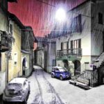 neve sulle case e le auto