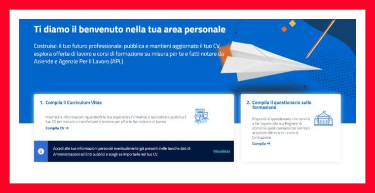 piattaforma ministero lavoro cv e formazione