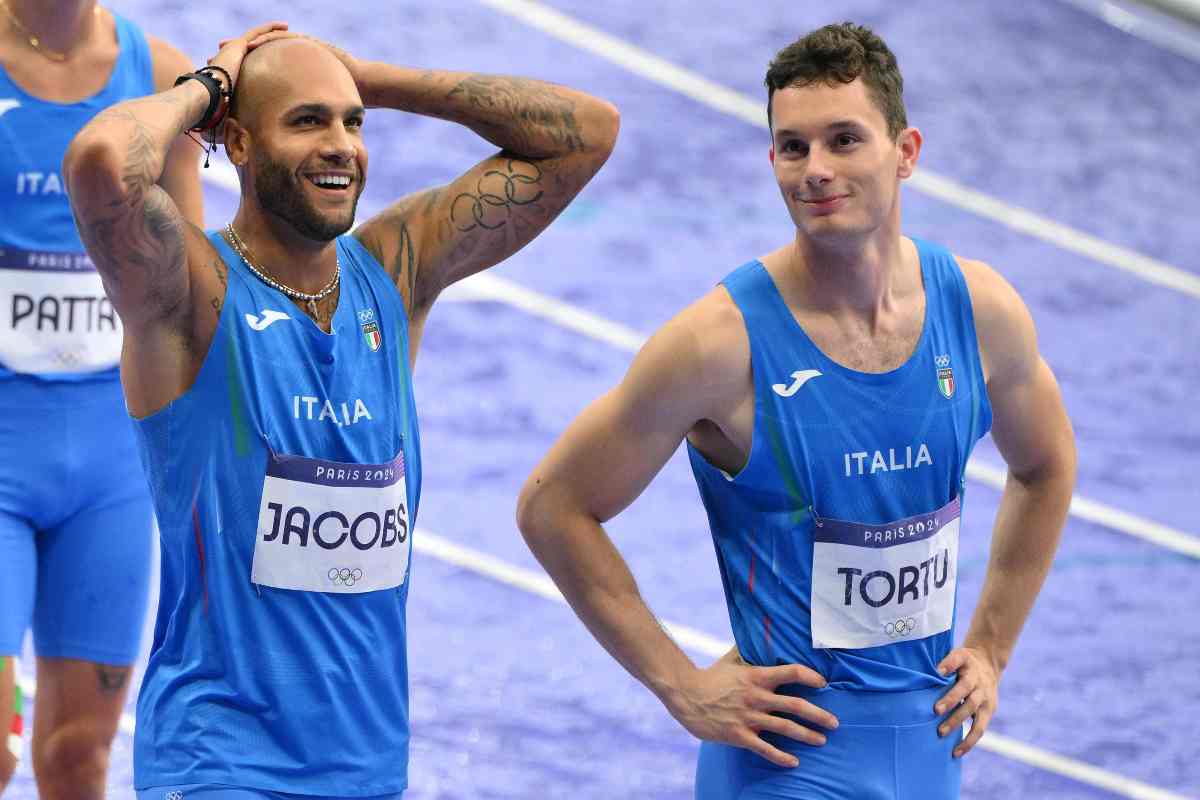 Marcell Jacobs e Filippo Tortu in pista