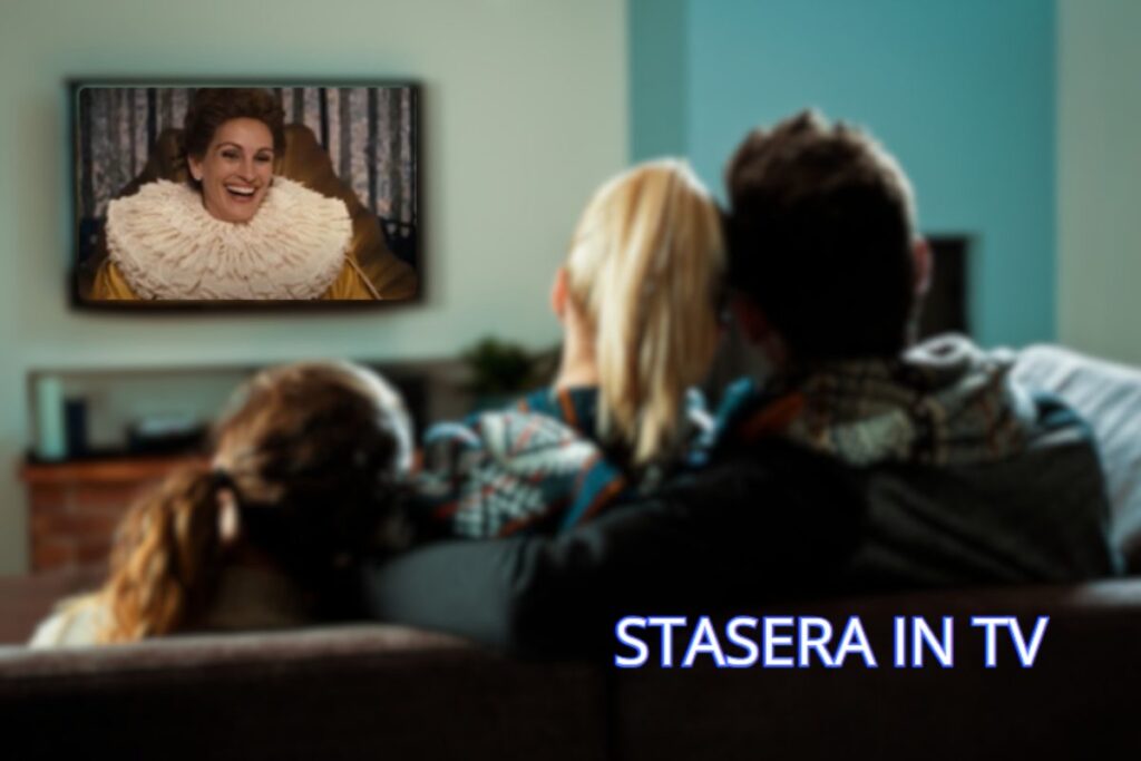 Famiglia in salotto che guarda la tv sul divano