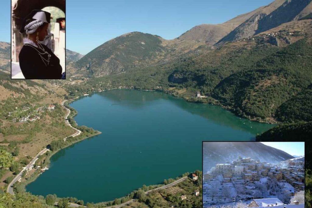 il lago a forma di cuore che si trova a scanno