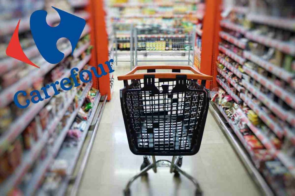 Carrello della spesa con logo carrefour