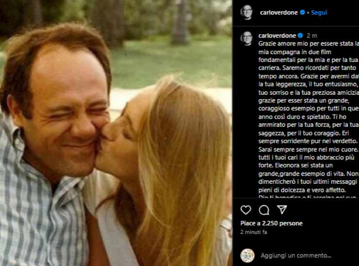 Verdone e la Giorgi in foto