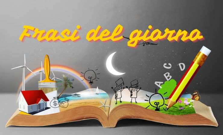 libro con disegni e frase