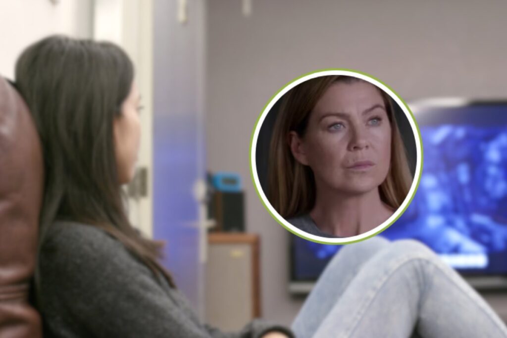 donna guarda tv con miniatura meredith di grey's anatomy