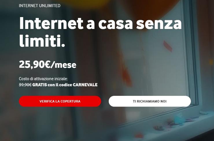 Descrizione della promozione Internet a casa senza limiti