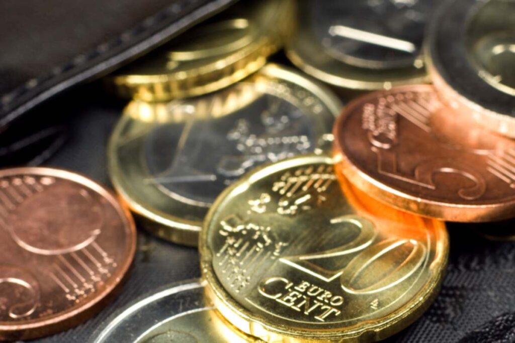 monete in un portafogli