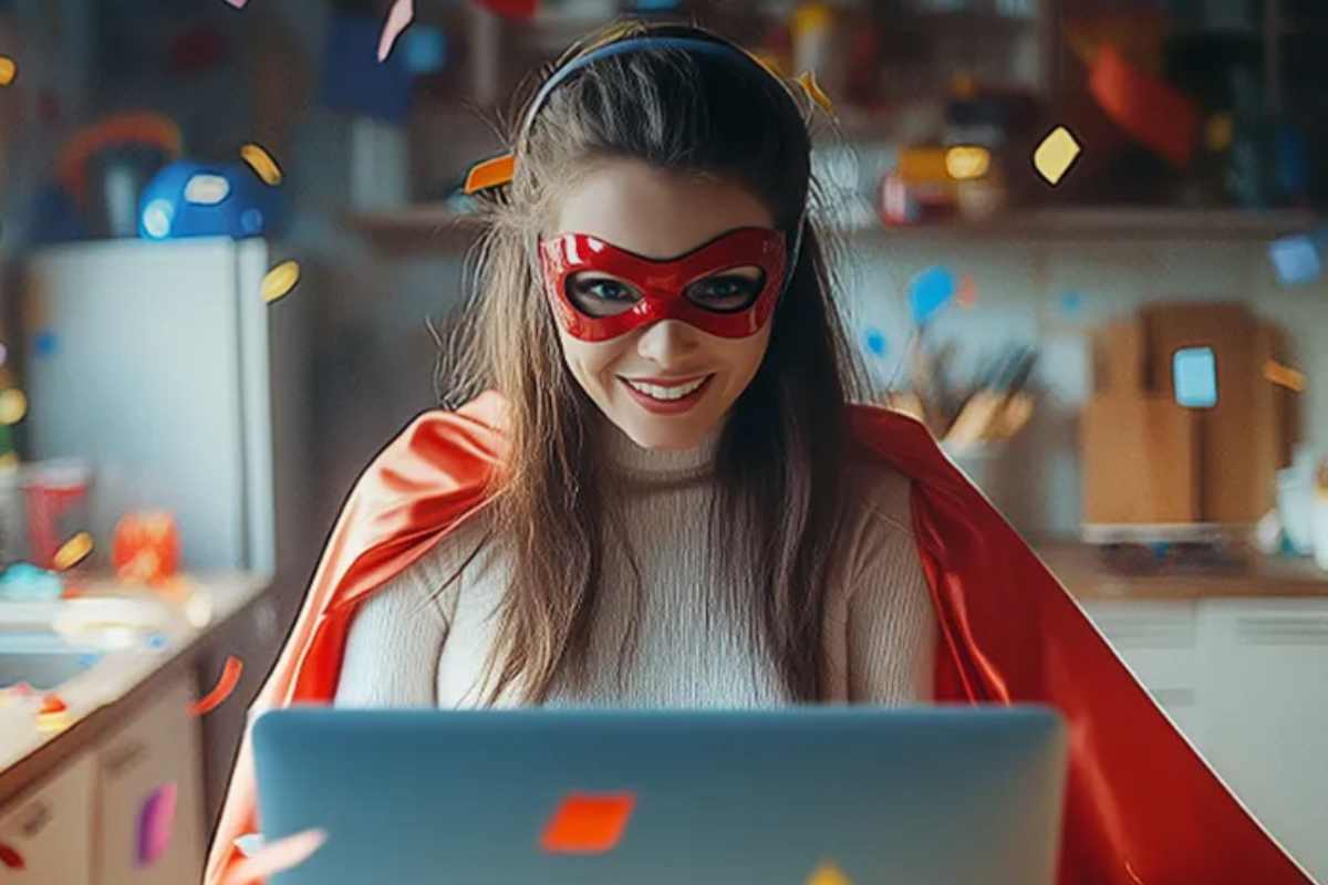 Ragazza in maschera sorridente