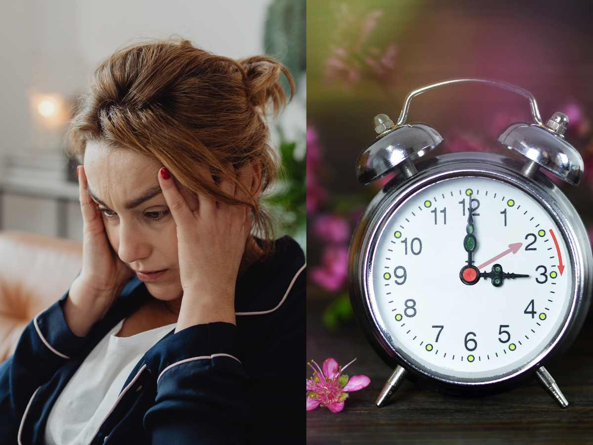 ragazza preoccupata e orologio ora legale