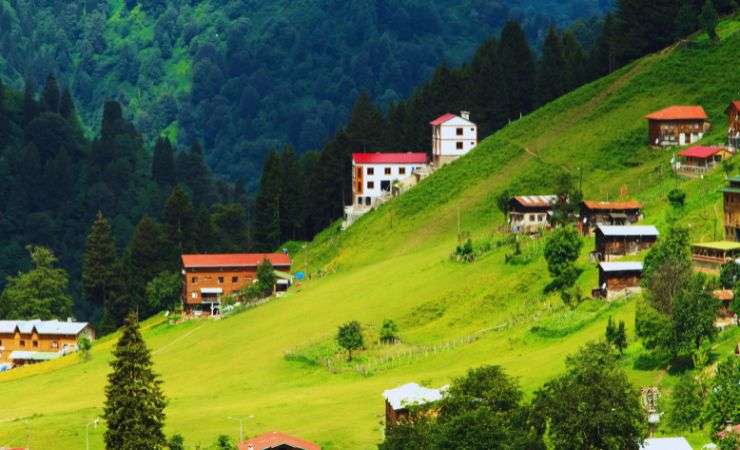 una vallata con delle casette