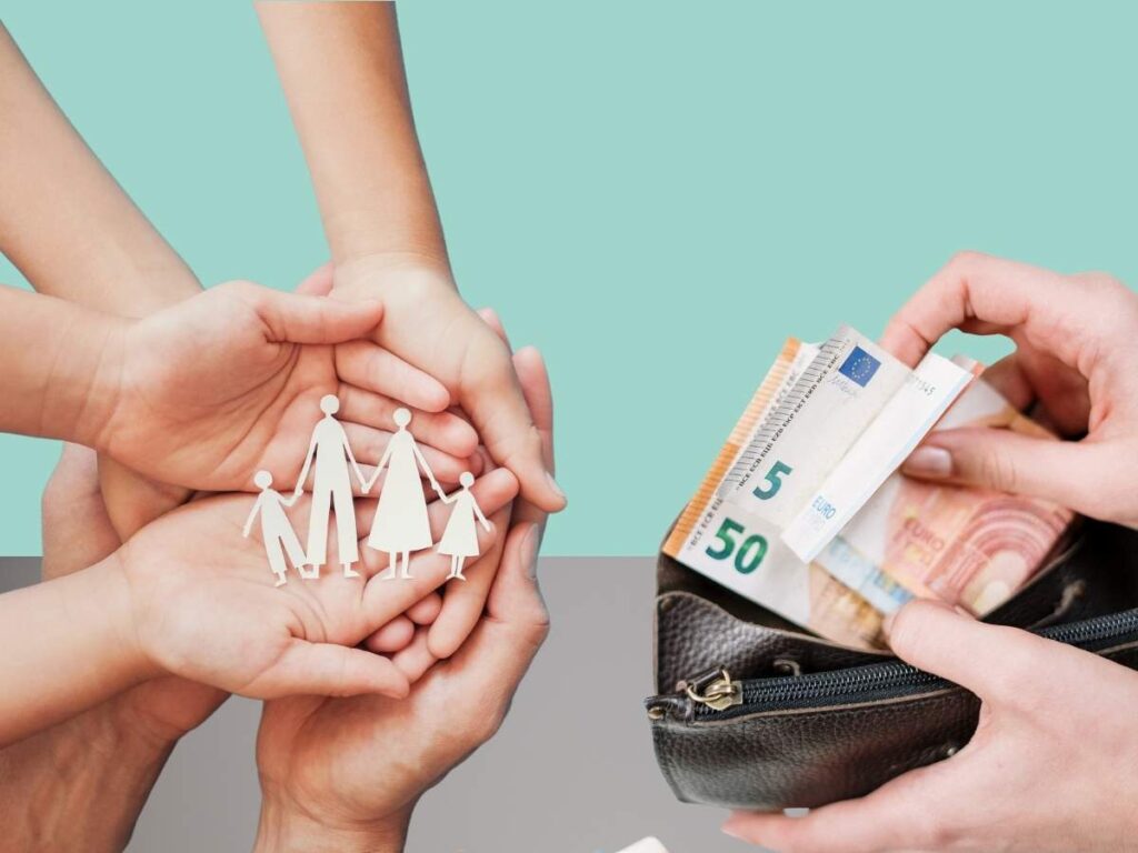 Banconote euro concetto famiglia