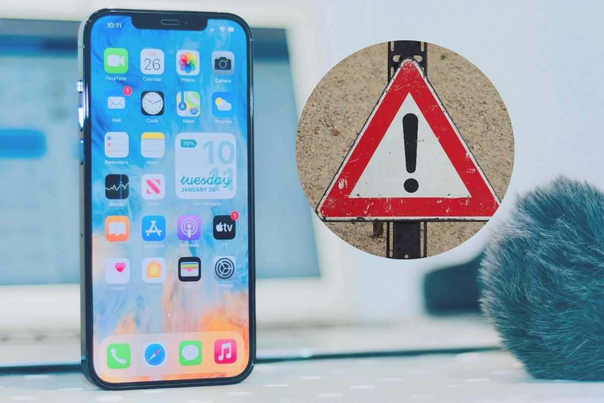 smartphone segnale allarme