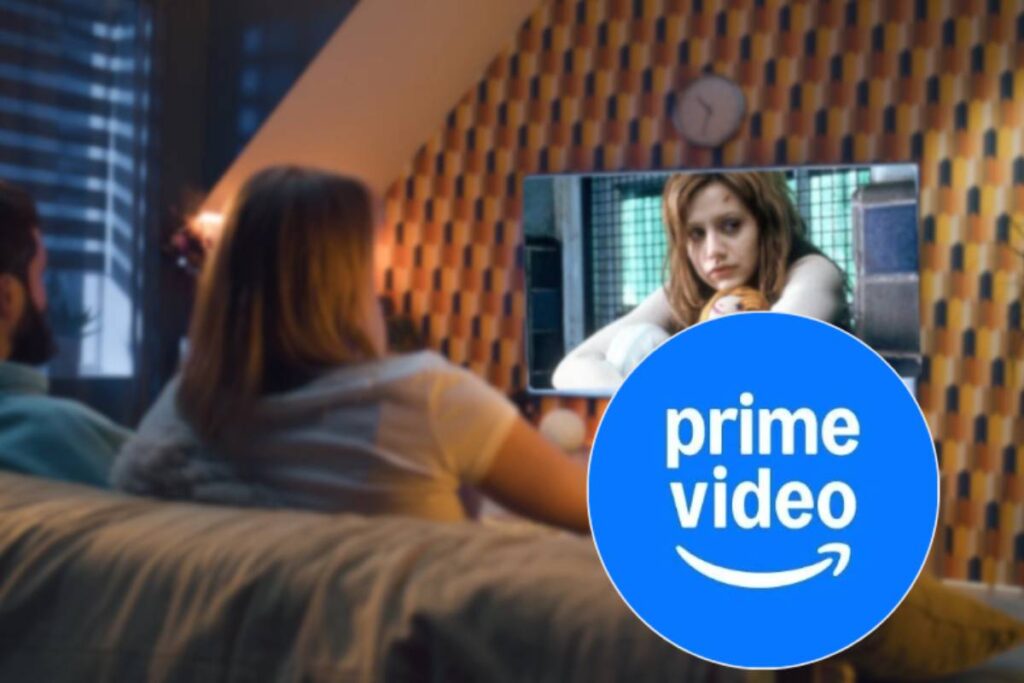 coppia guarda tv con logo prime video