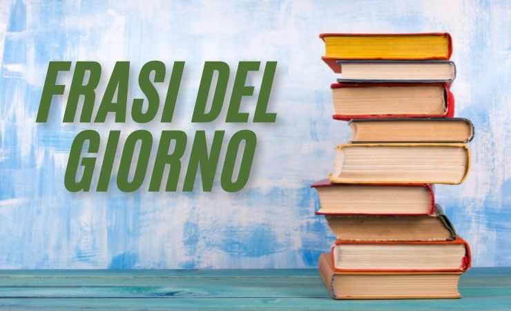 libri ammucchiati e la scritta frasi del giorno