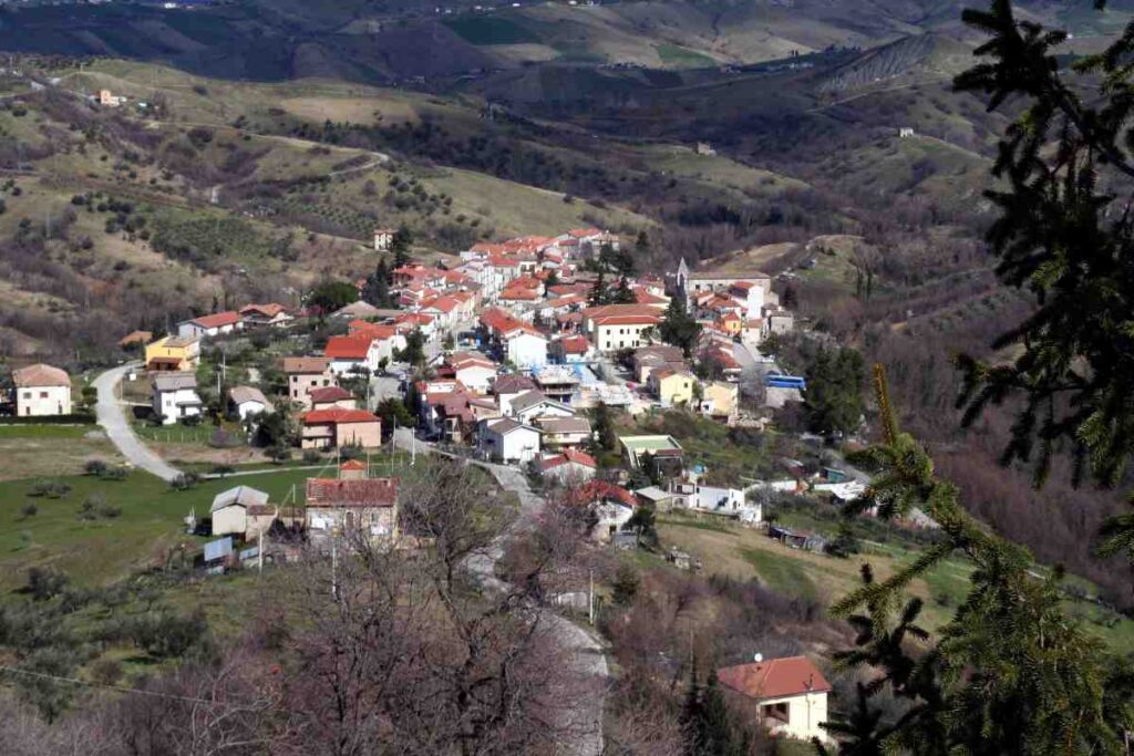 delle case in una vallata verde