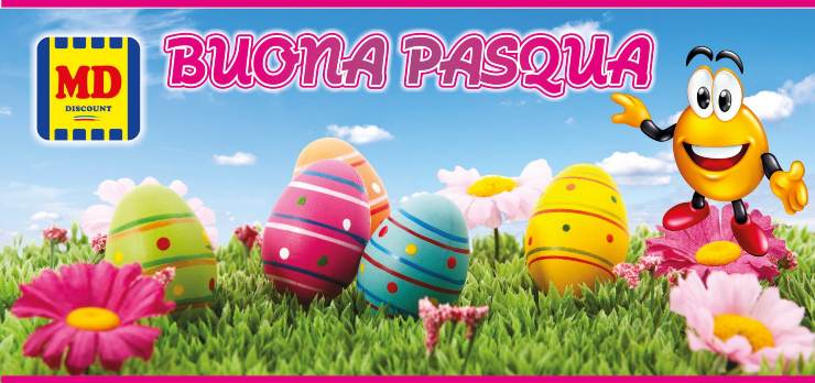 uova di pasqua colorate e scritta buona pasqua md