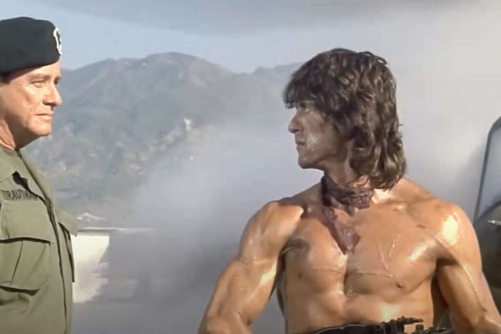 rambo in una sequenza del film