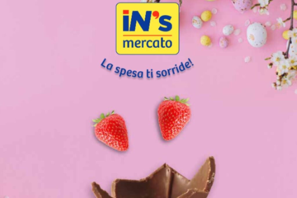 volantino in's fragole e uovo di cioccolato