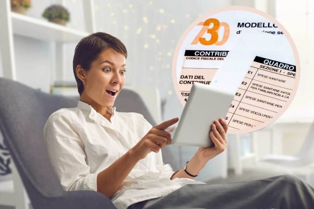 donna con tablet e 730