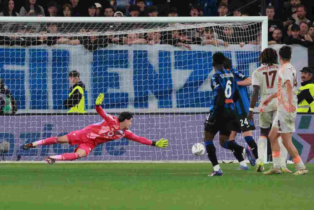 Momento di gara di Atalanta-Roma
