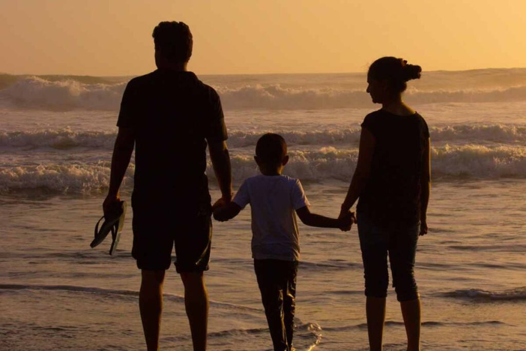Una famiglia in spiaggia