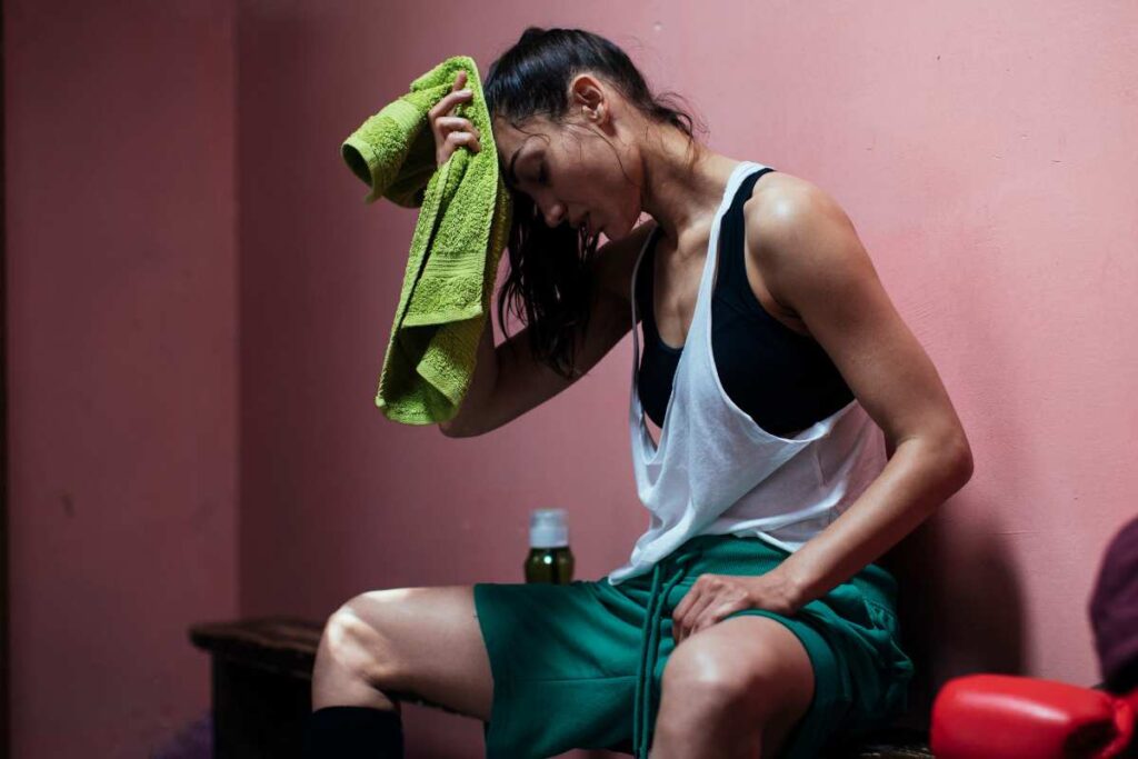 Donna dopo un allenamento