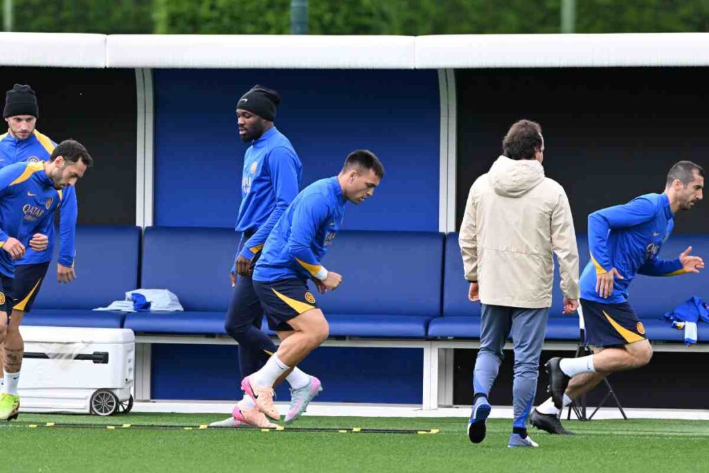 Allenamento giocatori dell'Inter