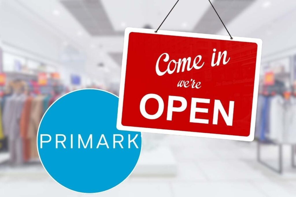 cartello apertura, logo primark