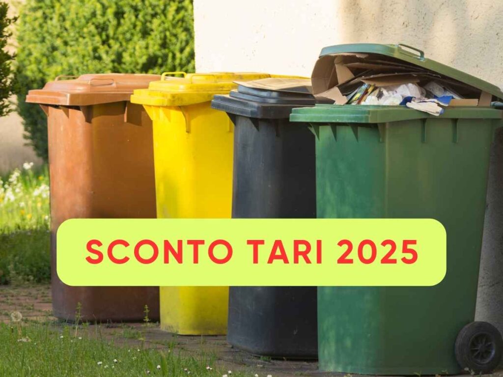 Bidoni spazzatura scritta sconto tari 2025