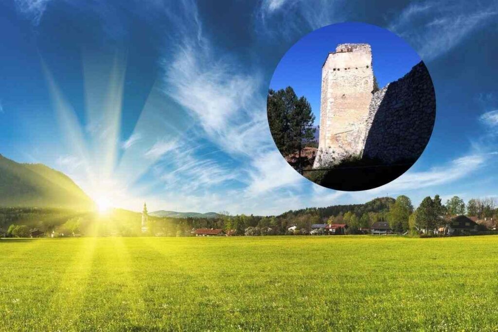 panorama e torre nel cerchietto