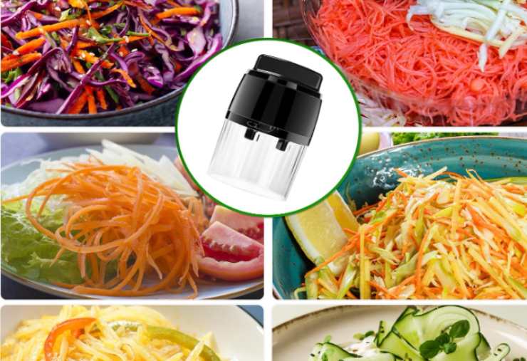 spaghetti di verdure e spiralizzatore al centro