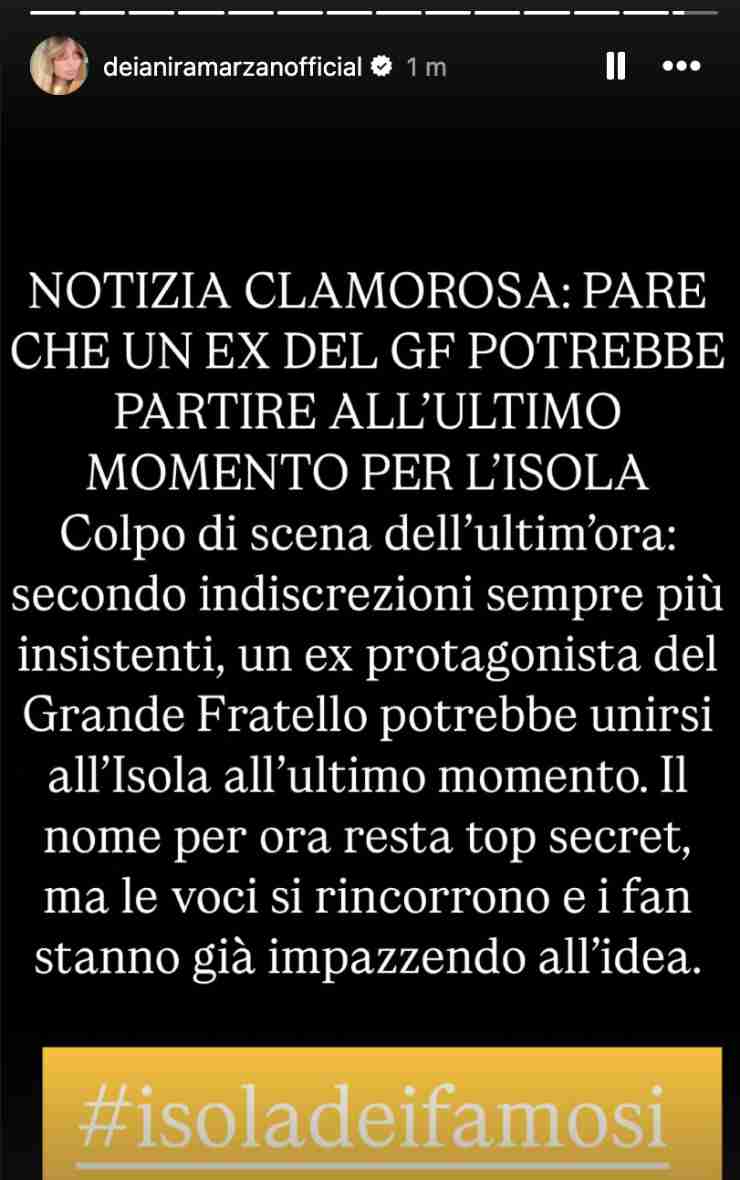 ig story deianira marzano