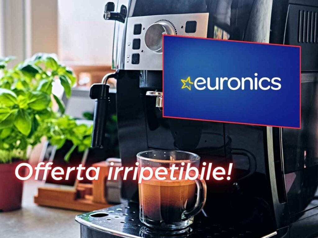 logo euronics e macchina caffè