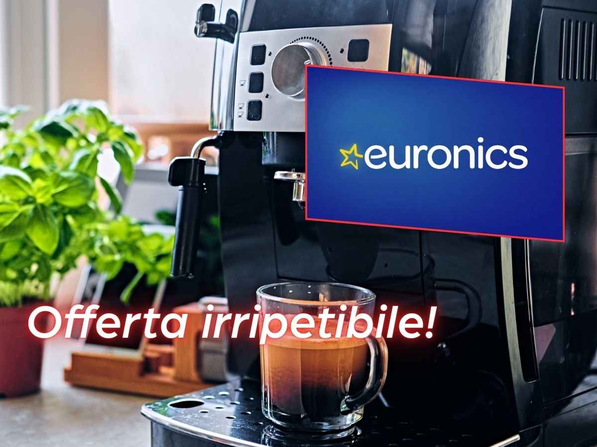 logo euronics e macchina caffè