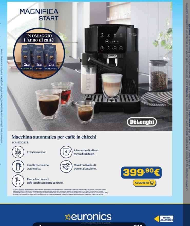 macchina caffè delonghi euronics