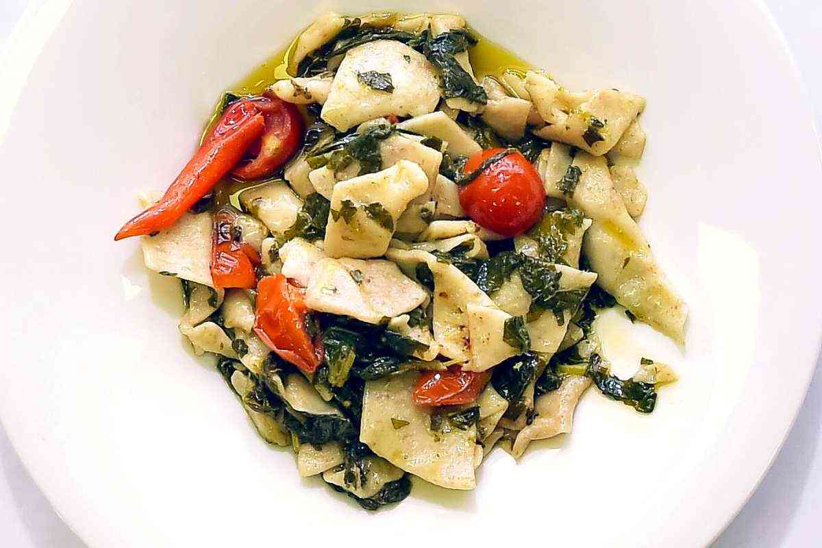 piatto di tacconelle con verdura